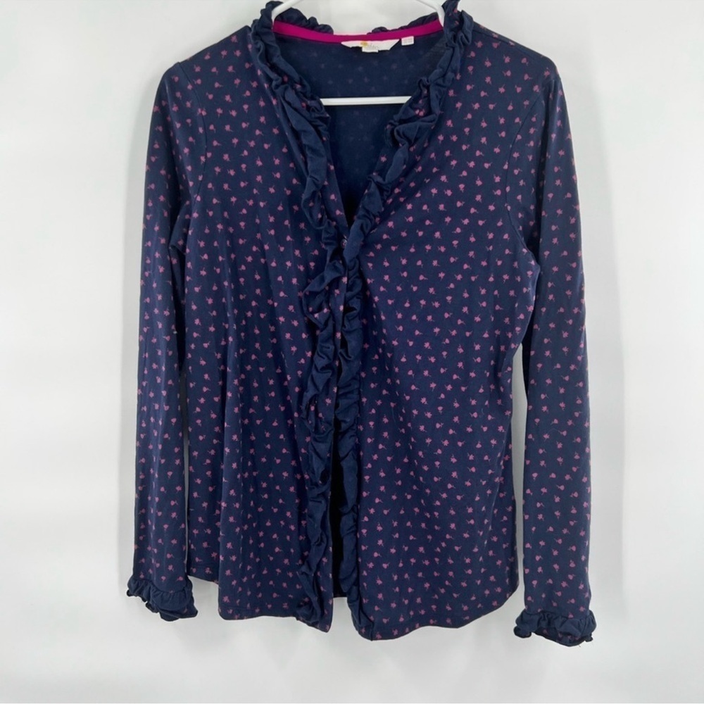 Boden blue red floral cardigan size 10R